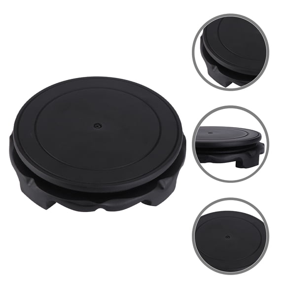 Raindrops Wooden Display Stand for Antiques and Decorations Black Round Wood Base Vase Stand 7.5 Inches