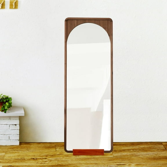 DEMACRIO Floor Mirror Stand Only Wooden Mirror Holding Brown 1Pack