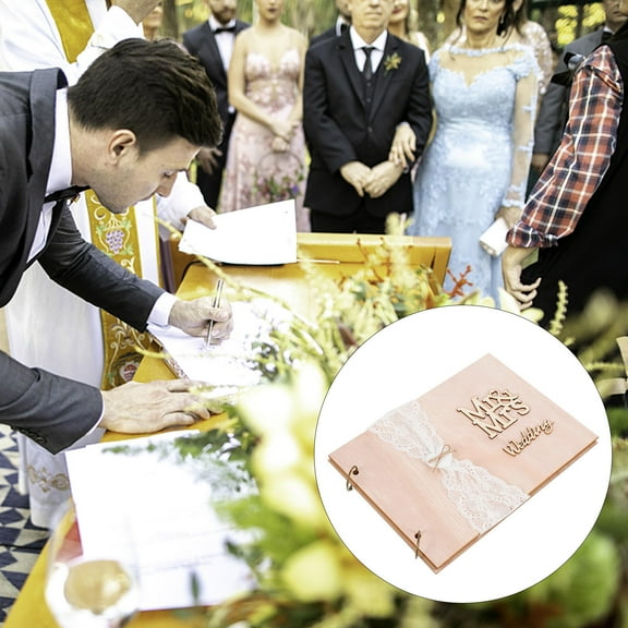 Raindrops Wooden Guest Book for Wedding Reception Multi Timber Photo Album 10 Pages Perfect for Guest Messages