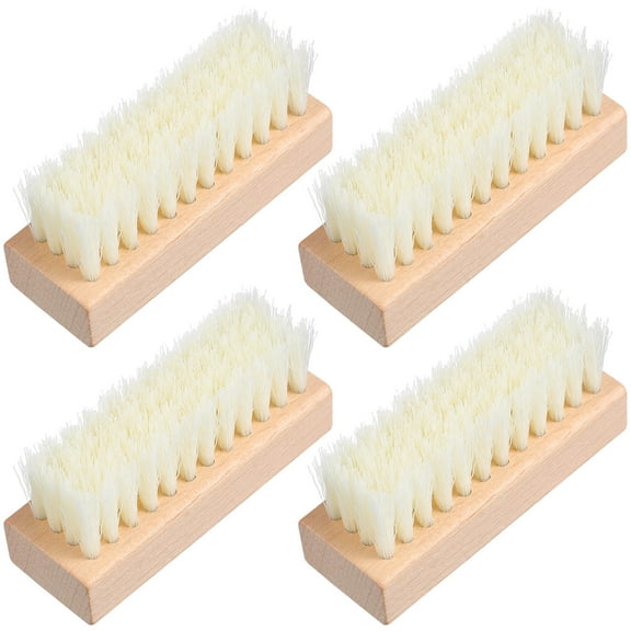 Raindrops Wooden Handle Shoe Cleaning Brush for Sneakers and Boots Excellent for Home Use 4 Pieces
