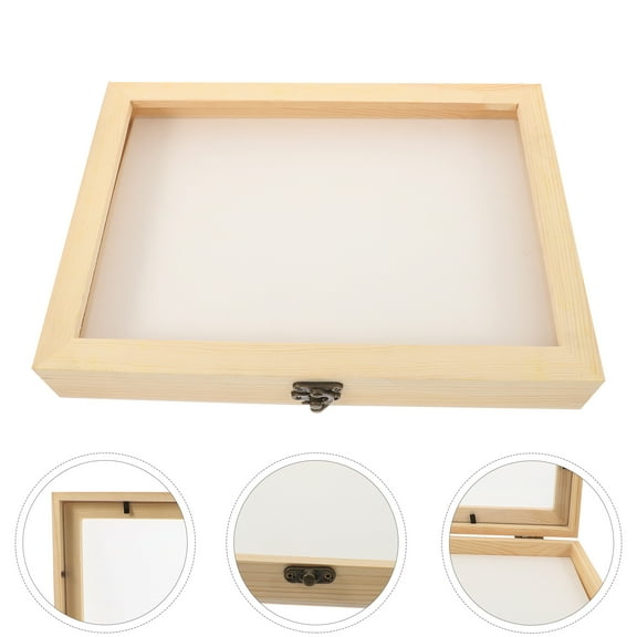 Raindrops Wooden Insect Display Case Insect Butterfly Shadow Box Wooden Collection Box with Clear Top Entomology Case Rectangle Specimen Case Specimen Storage Box for Home School Supplies