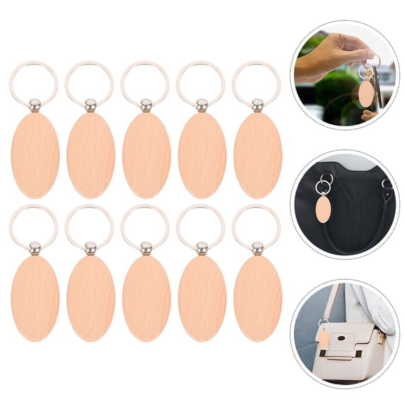 FOMIYES wood keyring key chain assorted color individuals 10Pcs