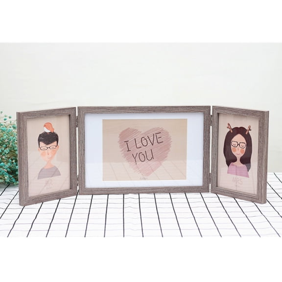 SHOWERORO couple style trifold photo frame home desktop living room bedroom anniversary