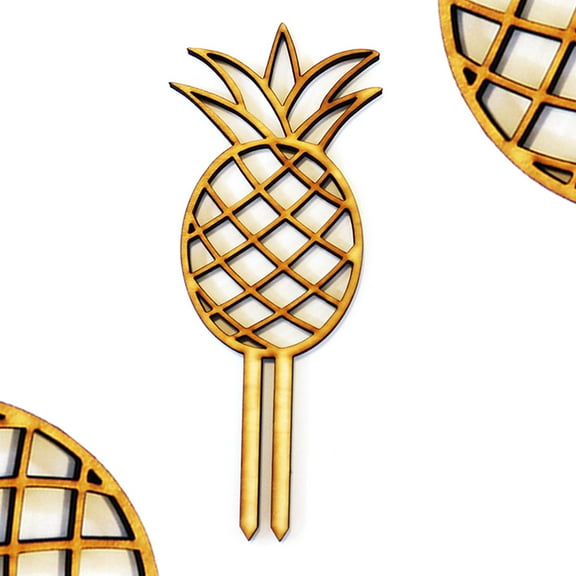 USHOBE Wood Fruit Cake Topper Pineapple Style For Birthday Party 1Pack