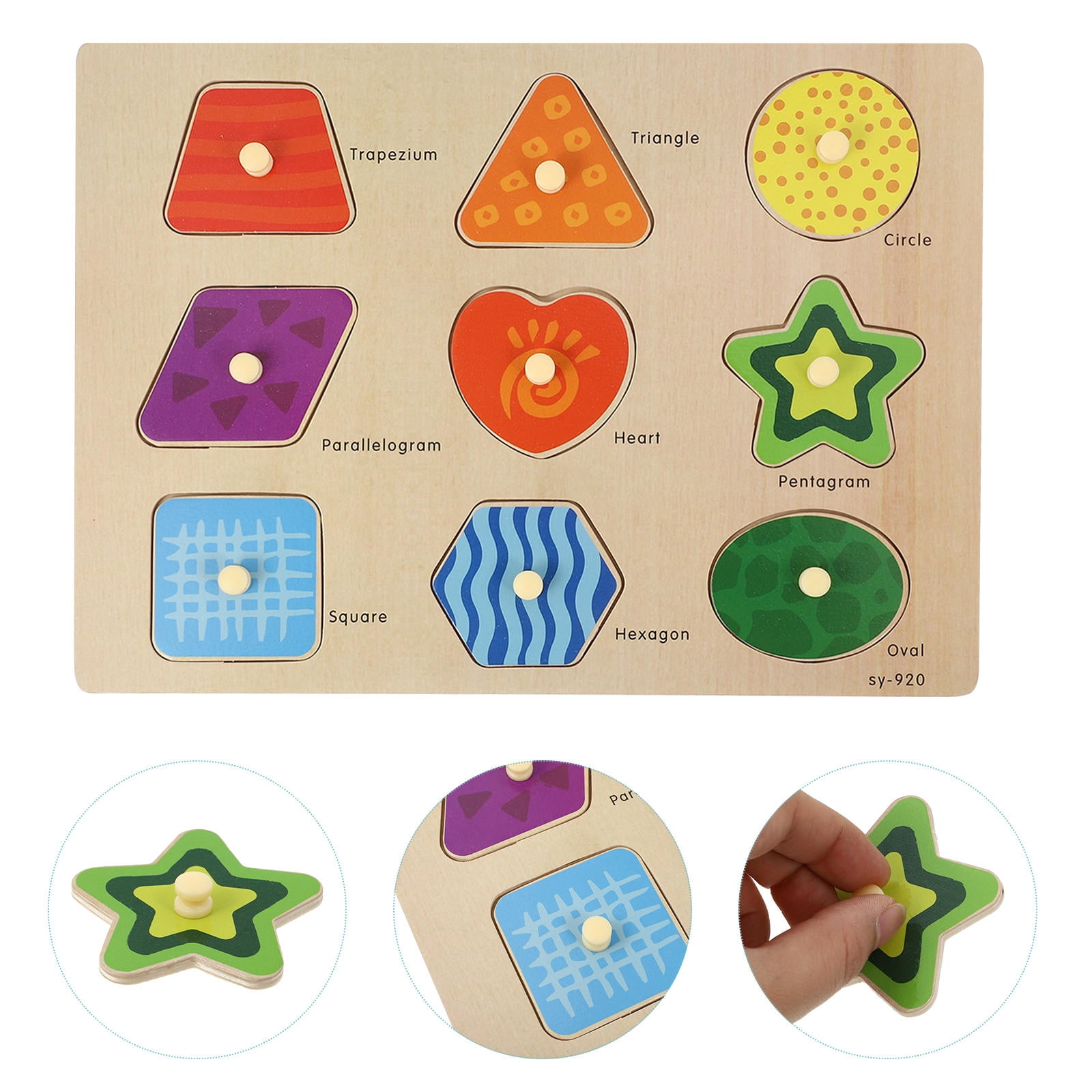 Raindrops Wooden Puzzle Board for Kids Playing with Assorted Color ...
