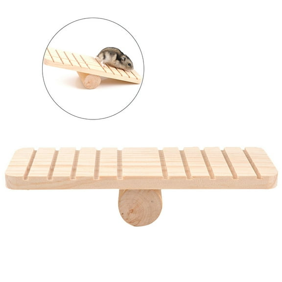 Raindrops 1 Set Khaki Wooden Seesaw Platform for Hamster Exercise Toys Indoor Play 7.5 In