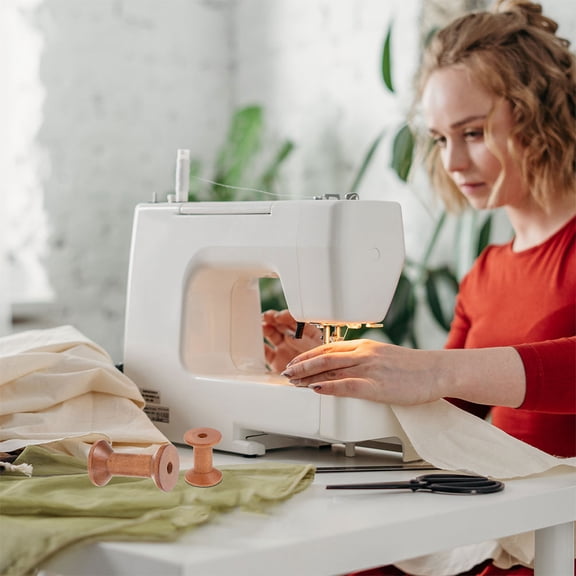 Raindrops Wooden Thread Spool Holder for DIY Sewing and Embroidery Craft Projects Light Brown 7 Pieces