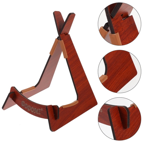 Raindrops Wooden Violin Stand for Decoration Light Brown Multifunctional Instrument Rack 7.8x4.3 Inches