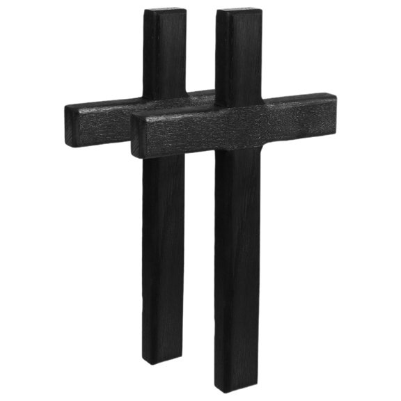 Raindrops Black Wooden Wall Cross Set of 2 for Christian Home Decoration and Spiritual Ideas