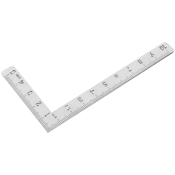 Raindrops Woodworking Pocket Ruler Right Angle Square 1Set for Leather Cutting and Home Use Silver