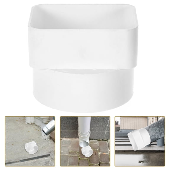 Raindrops Gutter Rain Pipe Abs Beige for Outdoor Use 1Set