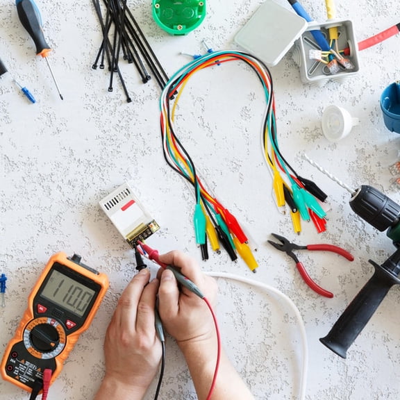 Raindrops Worgeous 10 Pieces Test Lead Set Alligator Clips Electrical Wires Automotive Connectors for Testing and Circuit Connection