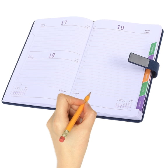 FOMIYES Professional Planner Notebook with PU Cover, Dark Color, Note Taking Organizer, 1 Piece for Daily Scheduling