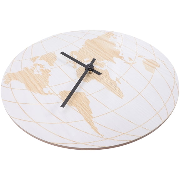 Raindrops World Map Wall Clock Battery Operated Silent Round Clock for Home Office No Battery