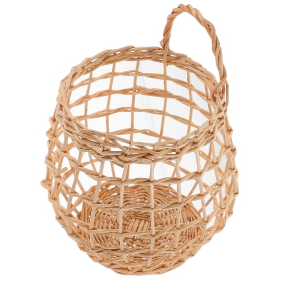 Raindrops  Woven Basket Wicker Ginger Garlic Storage Rattan Wall Hanging