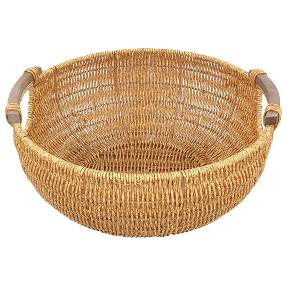 USHOBE Storage Basket Light Yellow Plastic For Home Use 1Pcs 11.8X11.8X4.7In