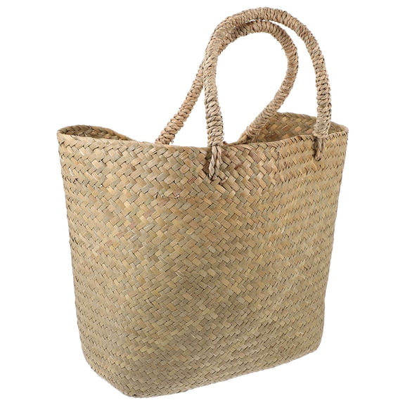 Raindrops Woven Plastic Storage Basket in Khaki Color for Home Organization and Decor 1 Pc
