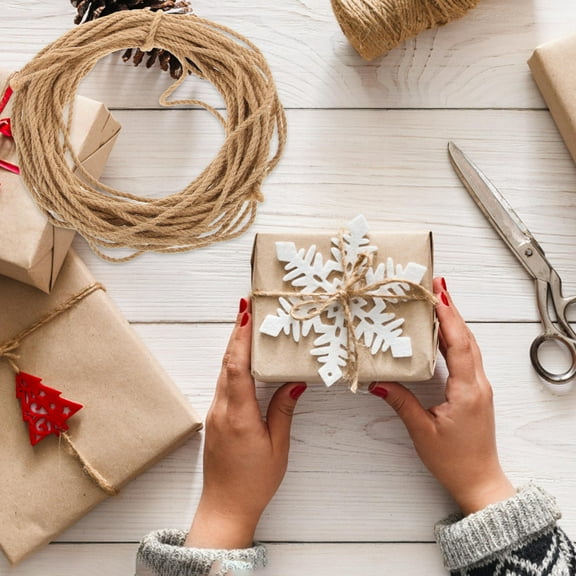 Raindrops Beige Flax Rope Twine 1Pc Reusable Wrapping String for Crafts, Gardening, Packaging and Projects