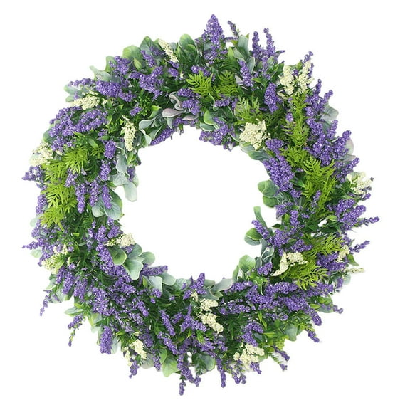 DEMACRIO Fake Flower Garland Christmas Wreath Ornament Purple Plastic 1Pack