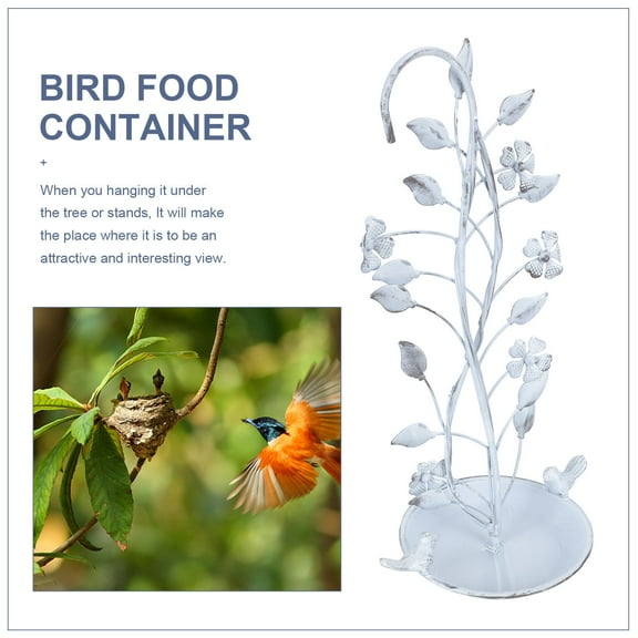 Raindrops  Yard Hanging Bird Feeder Retro Style Birds Food Tray Extra Large White