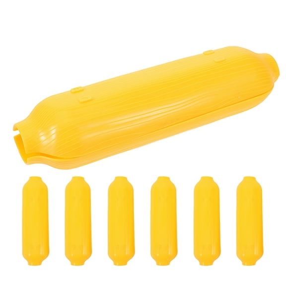 Raindrops Yellow CornShaped Plastic Serving Plates with Stackable Design for Home Parties and BBQ 8 Pieces