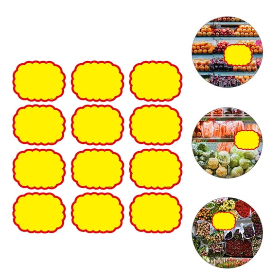 Raindrops 20Pcs Explosion Shape Price Tags Yellow Paper Price Labels for Supermarket Use