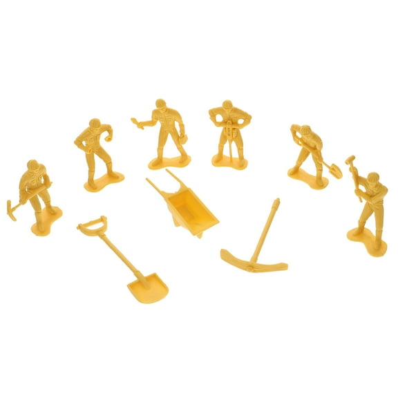 Raindrops Yellow Railway Worker Model Plastic Figurines for Decor Safe Durable Fun Developmental Sets