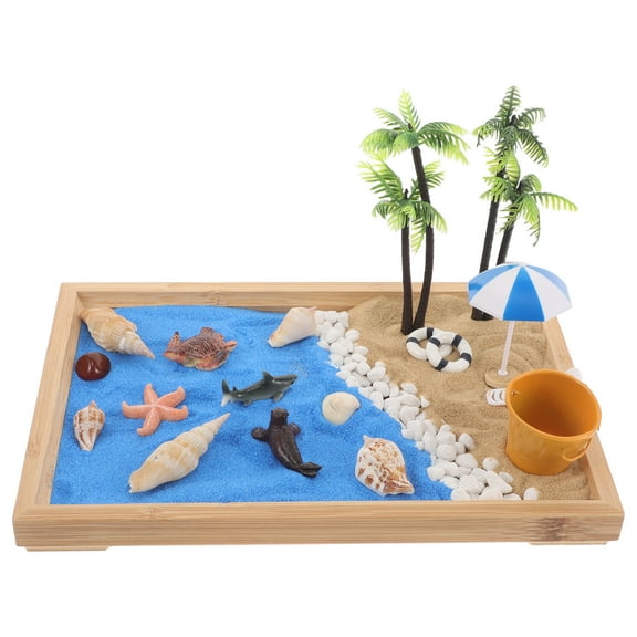 Raindrops Zen Sand Beach for Desktop Miniature Sandbox Decor with Creative Tabletop Ornament Home and Office Tabletop Zen Sand Garden Adornment