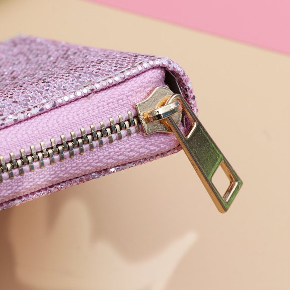 Raindrops Zippered Wallet for Women, Polyester Material, Minimalist Design, Compact Storage, 1 Set