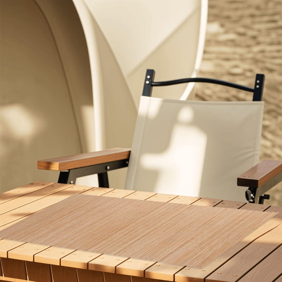 Raindrops bamboo Table Runner Heat Resistant and Cuttable for Table Decor Khaki Color Easy to Clean Practical Placement Mat 12x78 inches