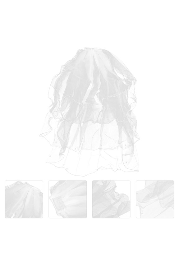 White Tulle Wedding Veil Bridal Accessory Elegant Bachelorette Party