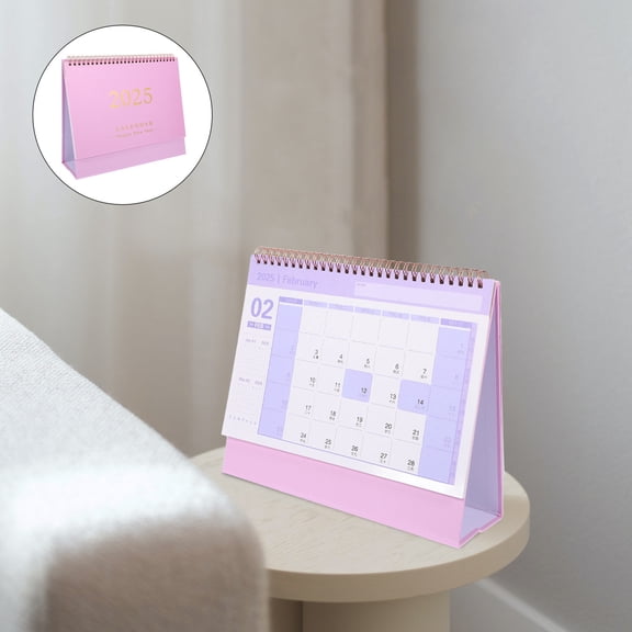 Raindrops Paper 2024 2025 Monthly Standing Calendar with Metal Binding and Note Space