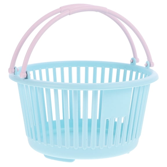 FOMIYES Small Basket with Handle Sky-blue for Bathing Essentials Holder 1Pack