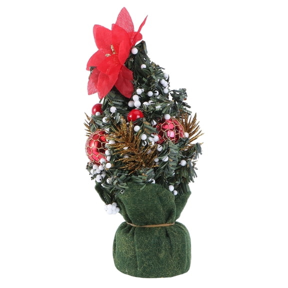 FOMIYES Mini Tabletop Christmas Tree with Decorative Bows and Ornaments for Holiday Home Decor