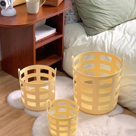 Raindrops laundrybasket Plastic Laundry Basket Yellow for Home Organization 1Pack