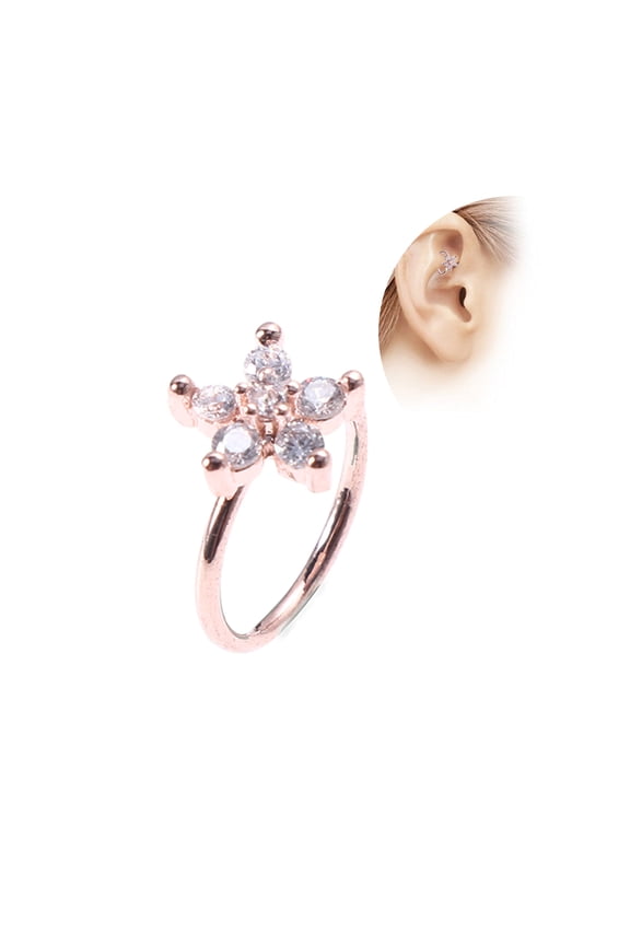 Body Non Piercing Golden Horn Shaped Anti Allergy Nose for Women 1Pcs