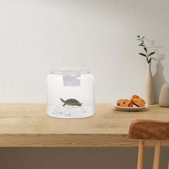 Raindrops Transparent Turtle Aquarium Tank with Lid Secure Cover and Spacious Design for Reptile Habitat