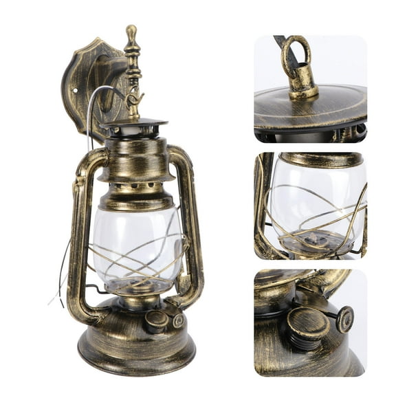 Raindrops retro kerosene lamp barn Wall Lamp Coffee Synthetic Material 1Set for Home Decoration