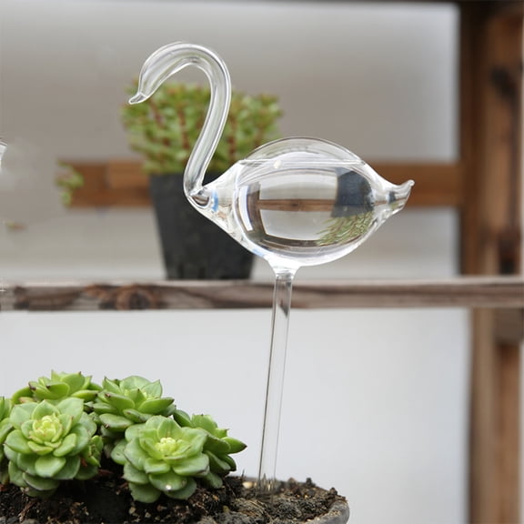 Raindrops 's Solution Glass Ball Watering Device for Plants 1 Swan Shaped Transparent Glass