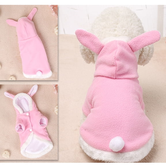 Raindrops Rabbit Costume Pet Clothes Pink Button Closure for Dogs and Cats