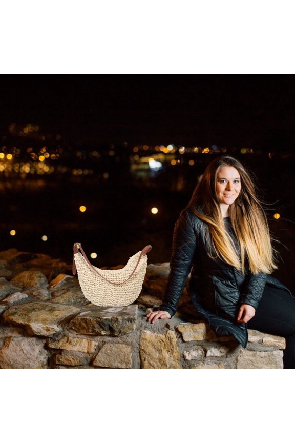 Beach Tote Purse Versatile Carry Beige Cotton Polyester Paper For Women Shopping 1Pcs