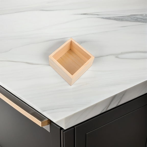 Raindrops 2Pcs Small Craft Organizer Box for Household Items Beige Wood Craft Storage Organizer