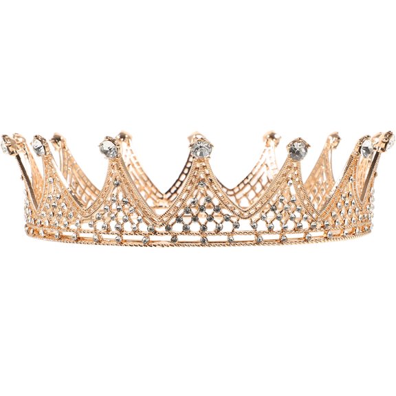 Raindrops Bridal Wedding Jewelry Crown Baroque Round Crown Alloy Party Decoration for Women 1Pcs
