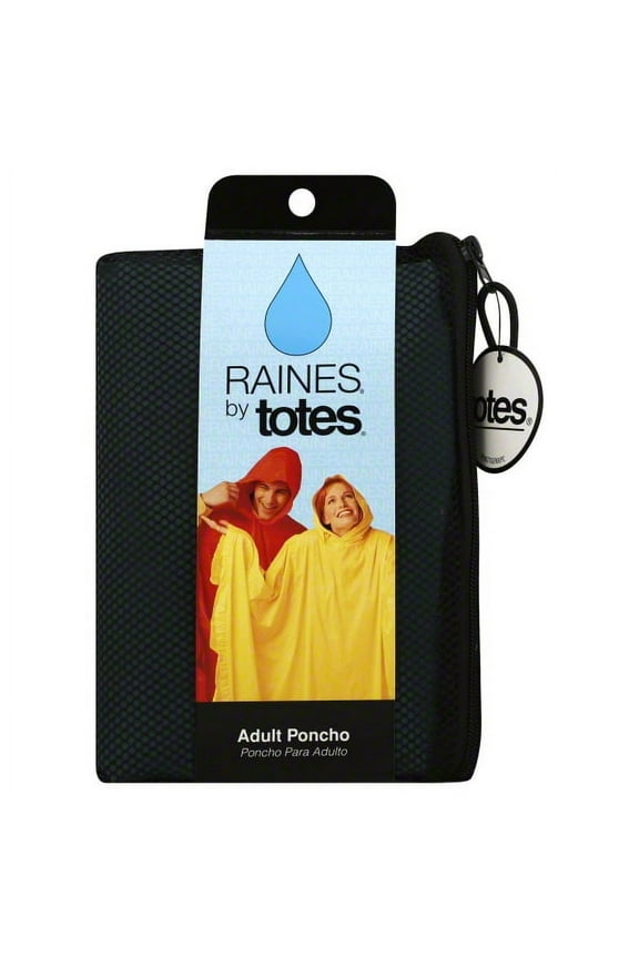 Raines By Totes Rain Poncho Adult, Assorted Colors, 1 Ea