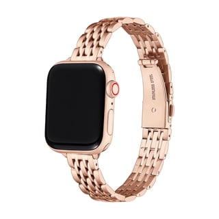 Posh Tech Rainey Skinny Rose Gold Stainless Steel Band Compatible for Apple Watch