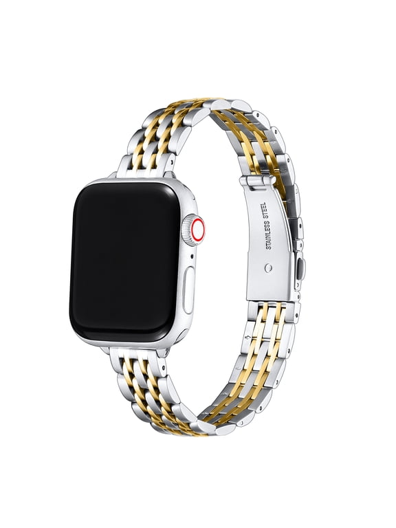 Rainey Skinny Stainless Steel Watch Band for Apple Watch in Silver and Gold