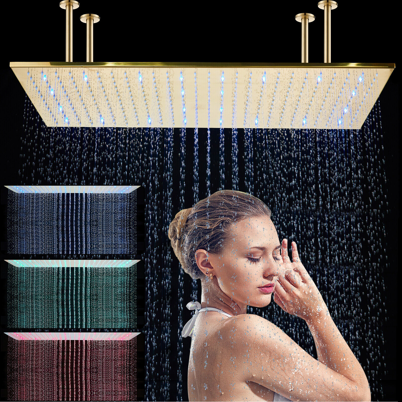 Rainfall 16x32 inch Shower Head High Pressure Large Overhead Top
