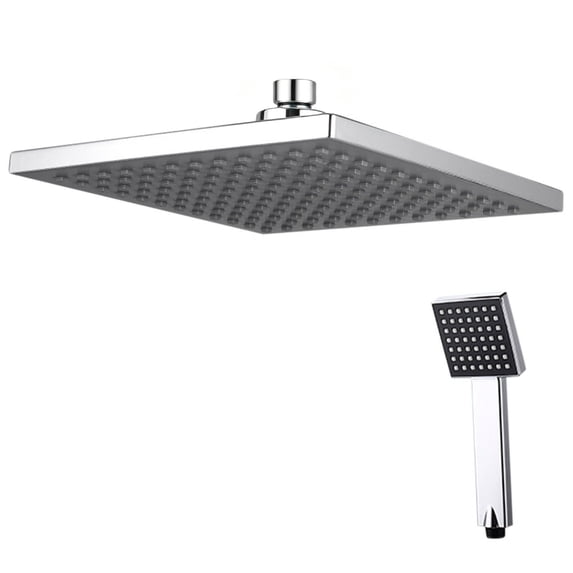 Rainfall Shower Head Set, Silver 8 In Top Spray Showerhead With Handheld Shower Head, 144 Nozzle Bathroom Shower Kit
