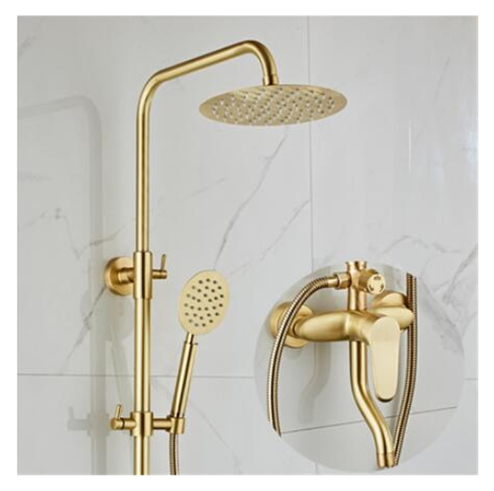 Rainfall Shower Sets Faucet Mixer Tap With Tub Faucet Brass Luxury Brushed Gold Bath &amp; Shower Faucet Set Bathtub Faucet