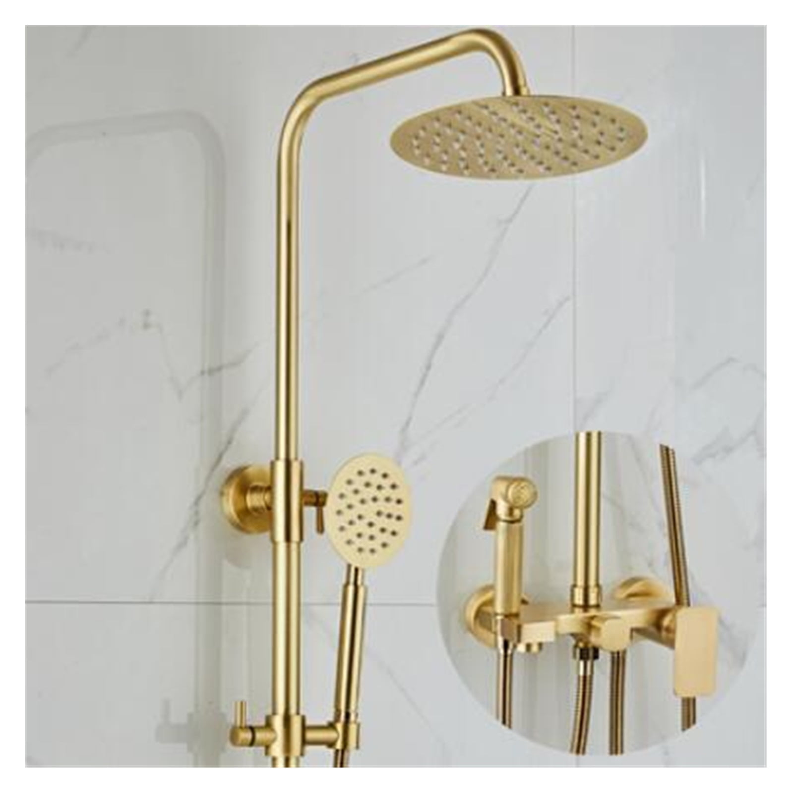 Rainfall Shower Sets Faucet Mixer Tap With Tub Faucet Brass Luxury Brushed Gold Bath &amp; Shower Faucet Set Bathtub Faucet